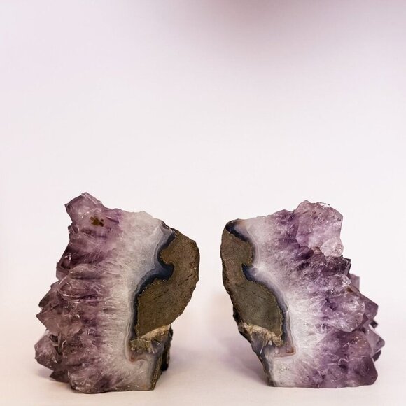 Amethyst Cluster Bookends Featuring Solid Large Gemstone Points, Purple Crystal - Picture 5 of 10